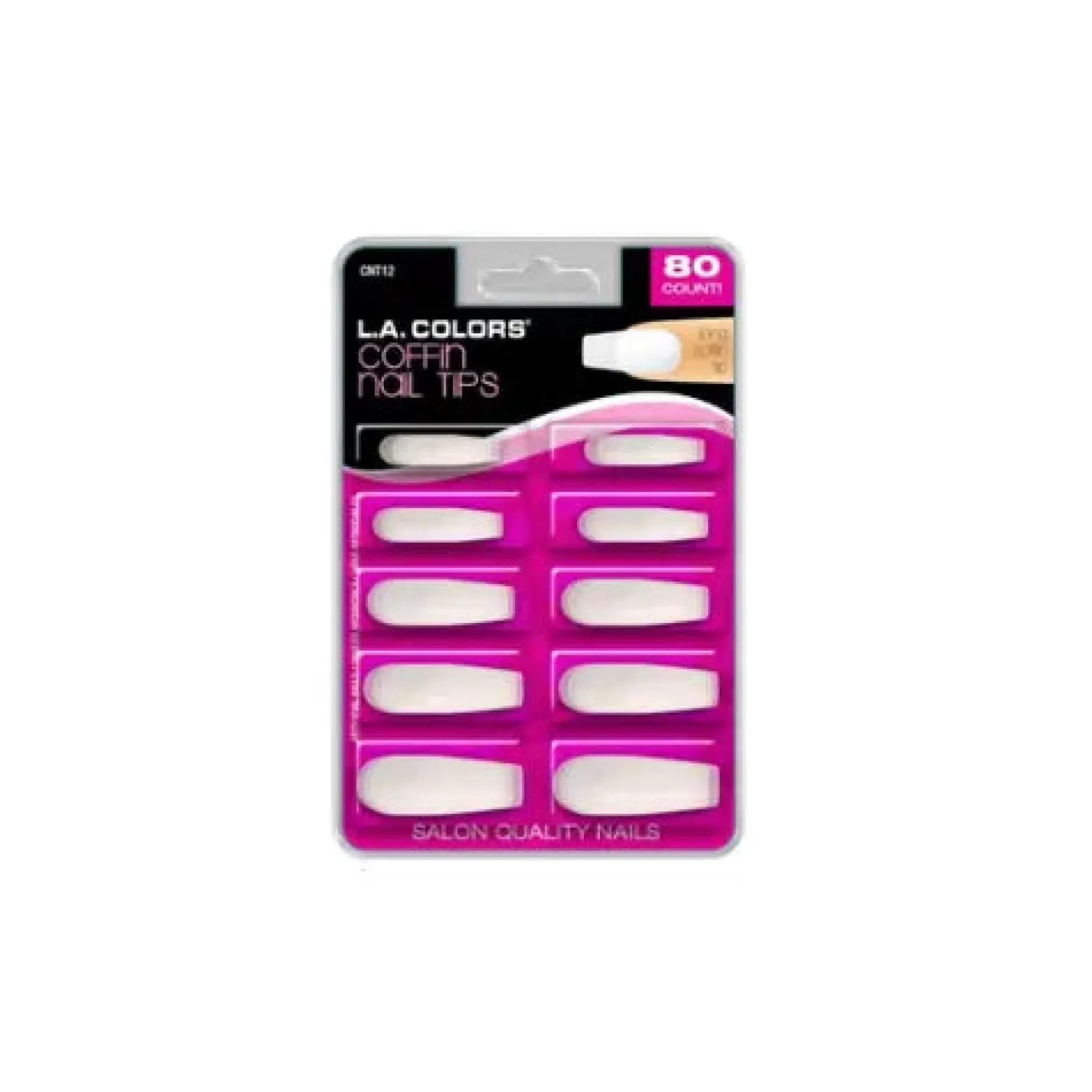 80 Count Nails Clear Coffin Nail Tips