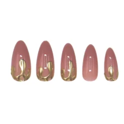24 pcs Press On Nails Dripping Gold