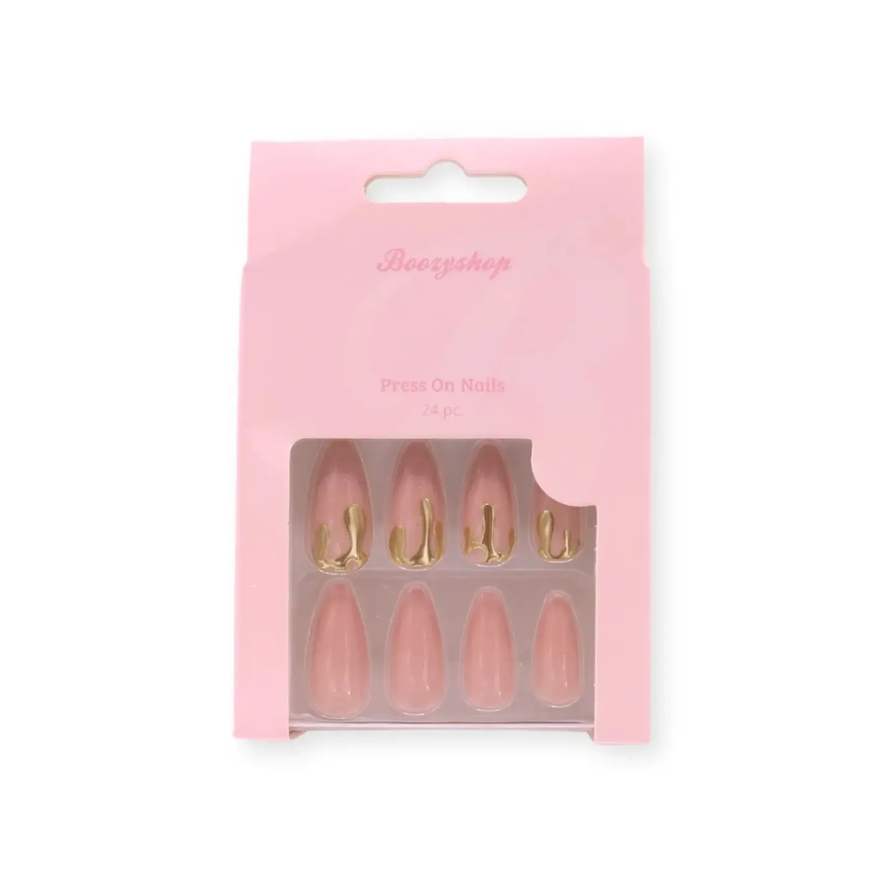 24 pcs Press On Nails Dripping Gold