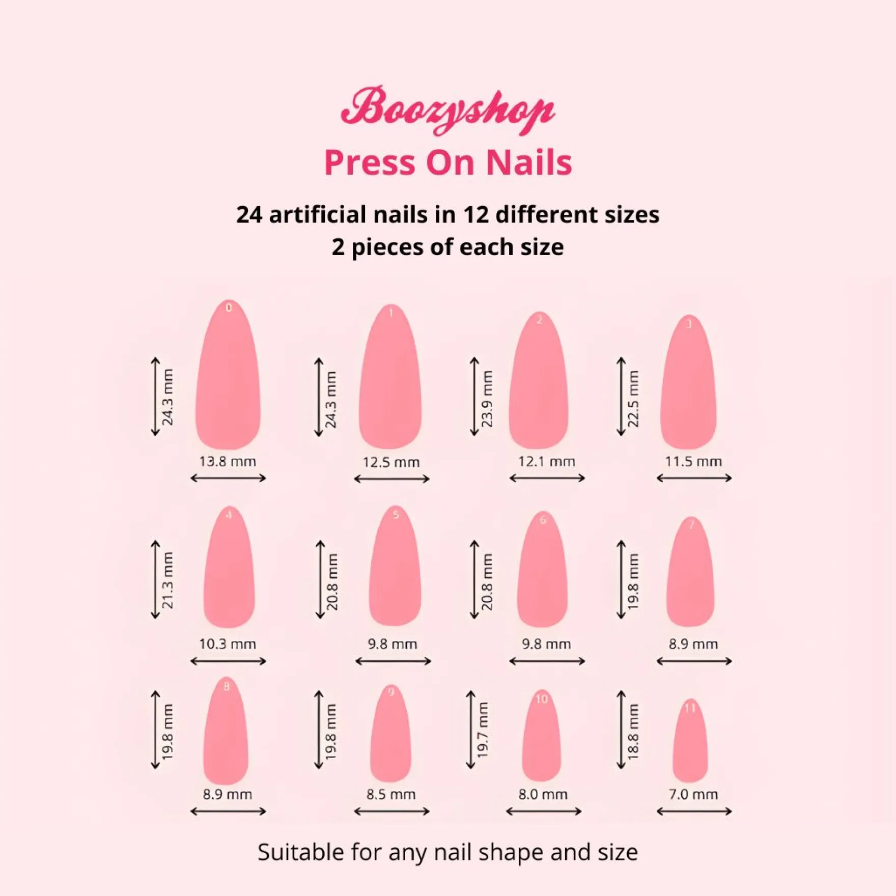 24 pcs Press On Nails Glazed Donut