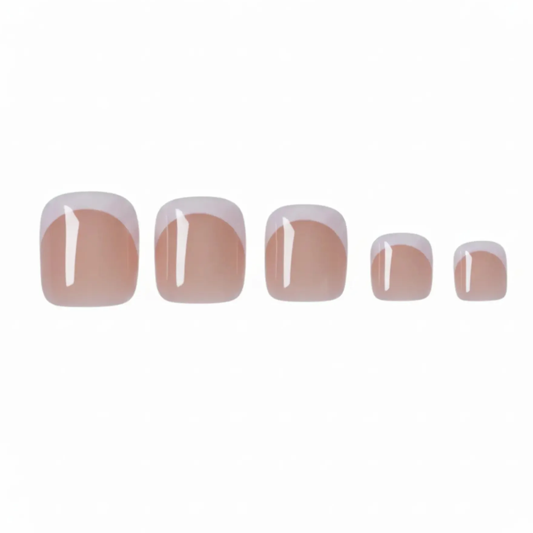 30 pcs Press On Toe Nails French Manicure