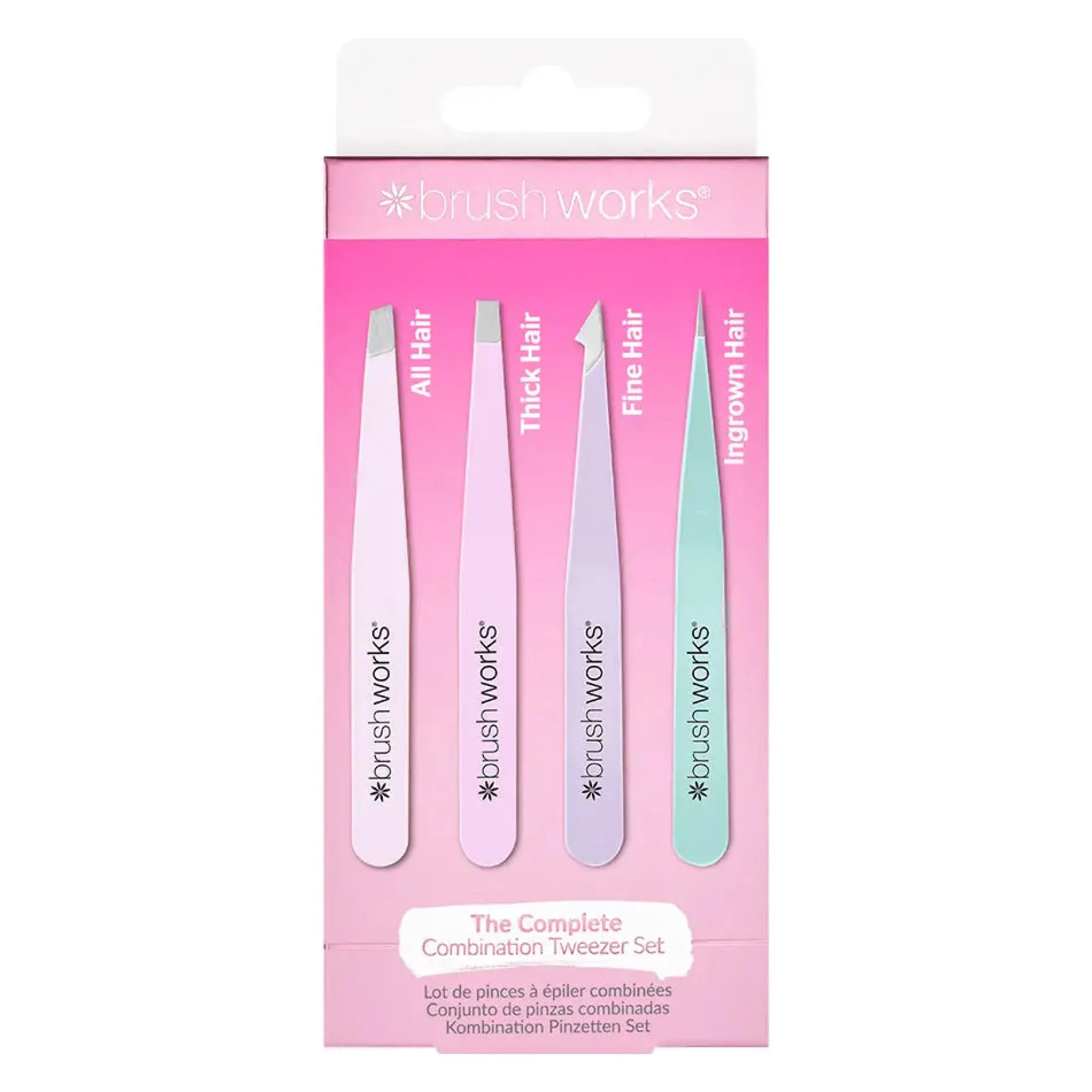 4 Piece Combination Tweezer Set Pastels