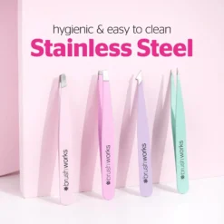 4 Piece Combination Tweezer Set Pastels