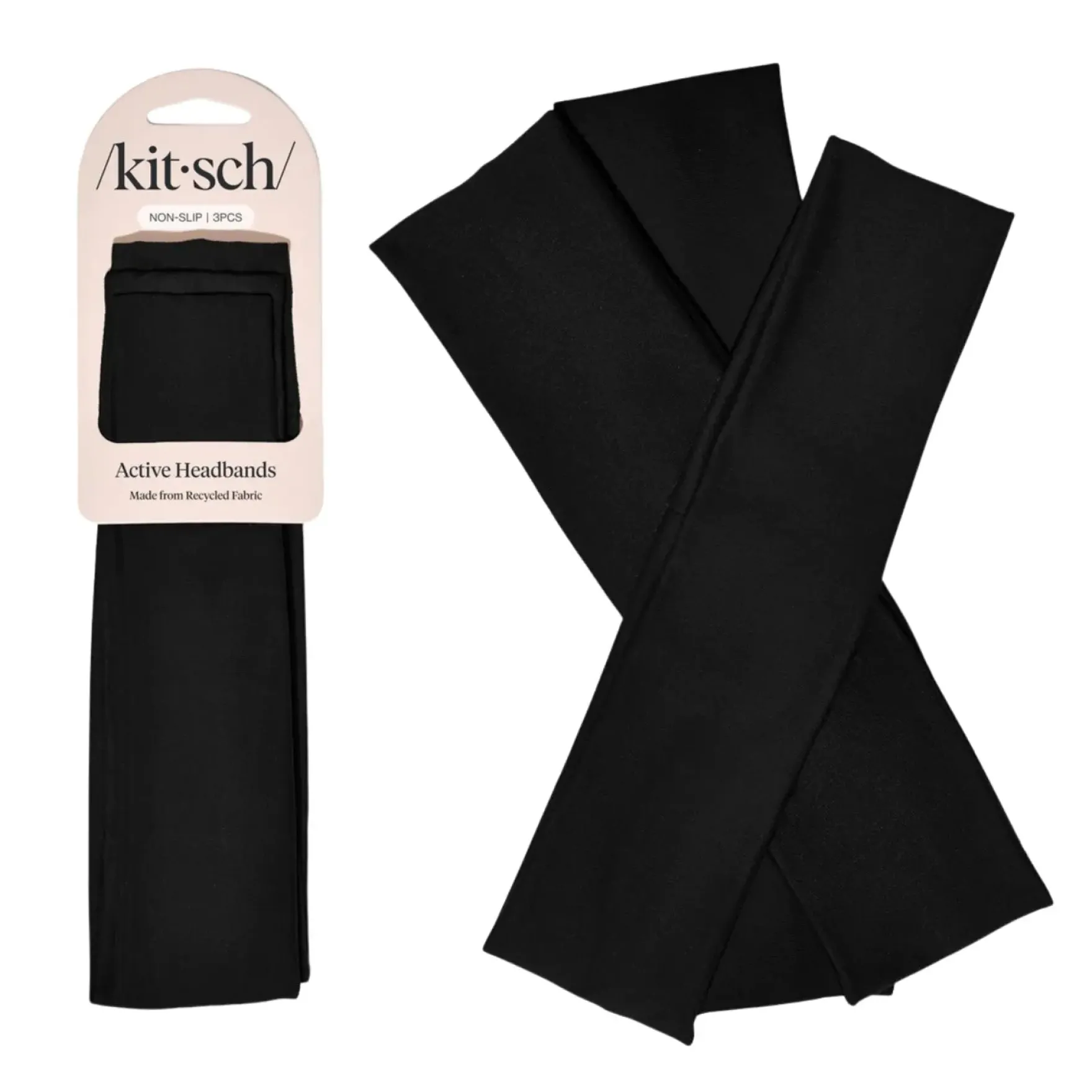 Active Headbands 3pc Set Black