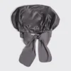 Adjustable Oversized Satin Bonnet Charcoal