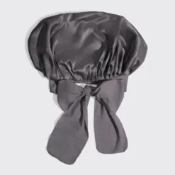 Adjustable Oversized Satin Bonnet Charcoal
