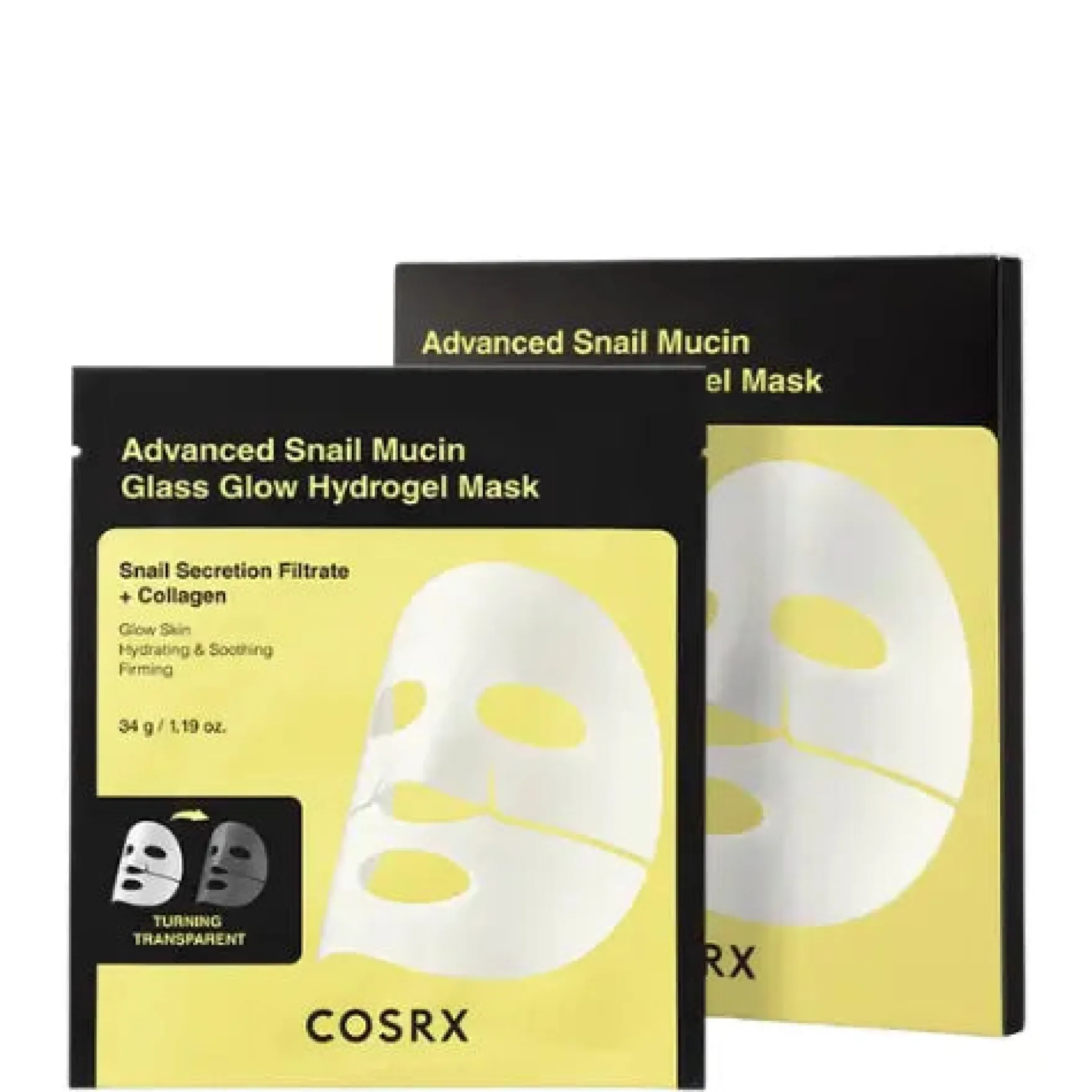 Advanced Snail Mucin Glass Glow Hydrogel Mask 3-Pack