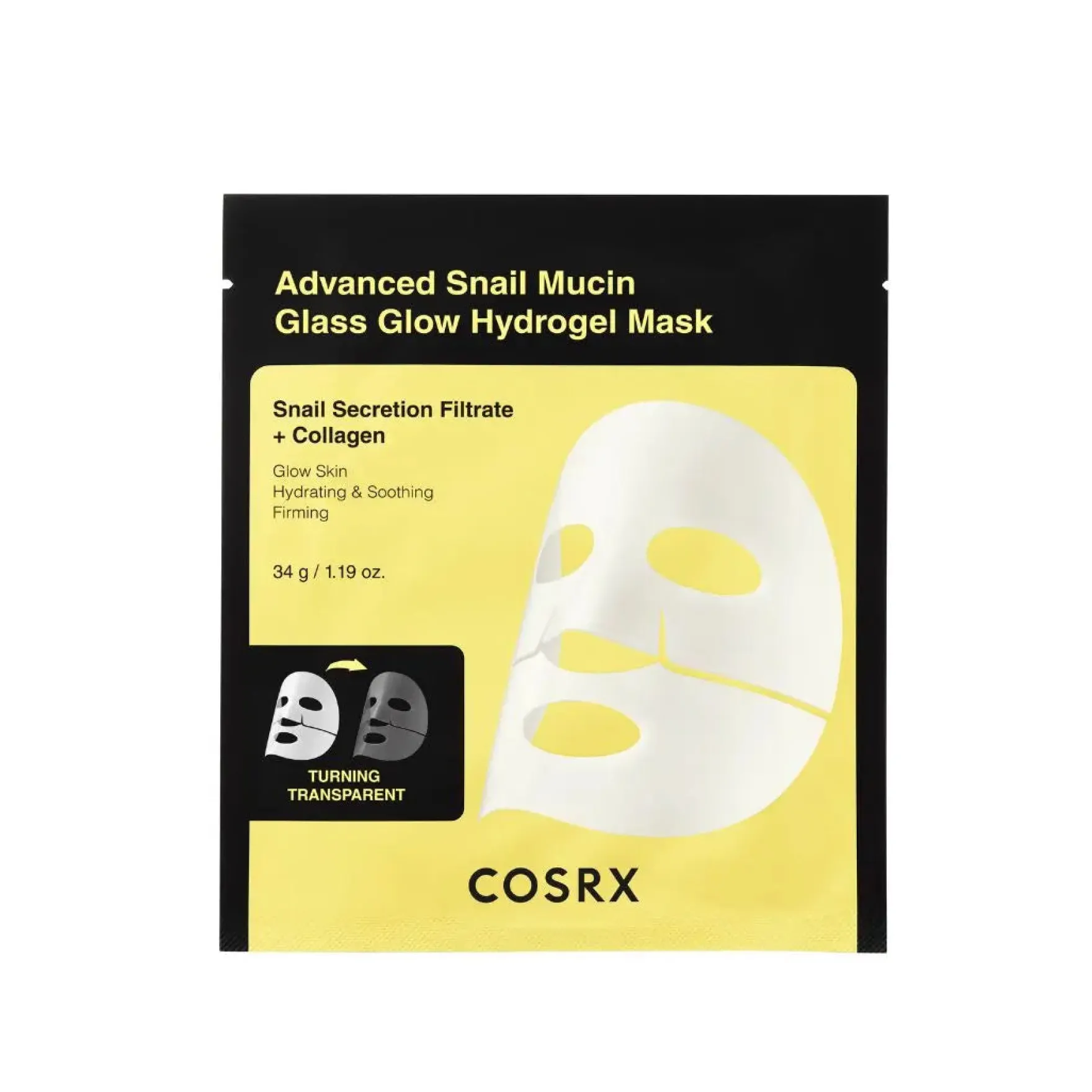 Advanced Snail Mucin Glass Glow Hydrogel Mask 1 pc