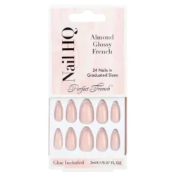 Almond Glossy French Nails