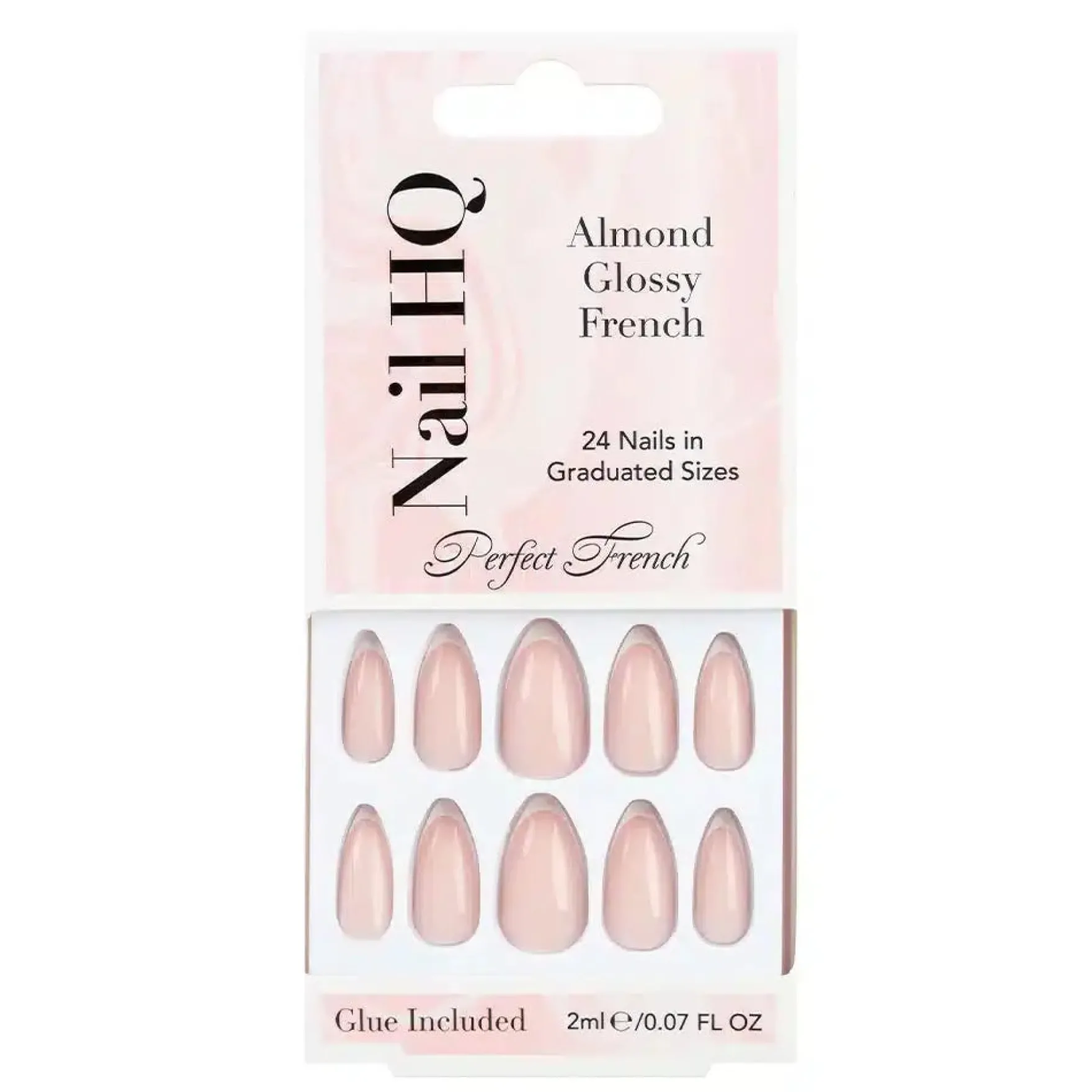 Almond Glossy French Nails