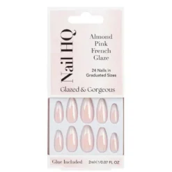 Almond Pink French Glaze Nails