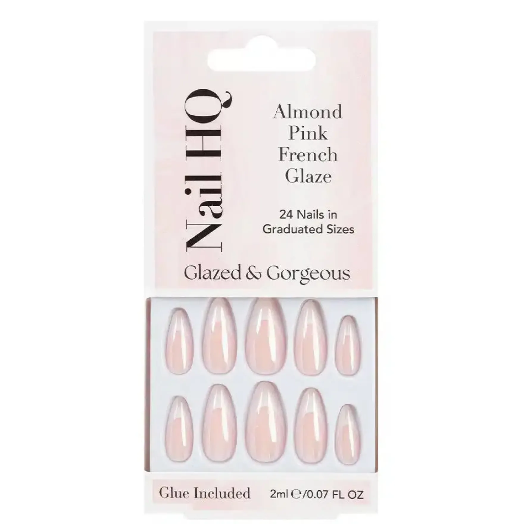 Almond Pink French Glaze Nails