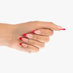 Almond Red French Nails