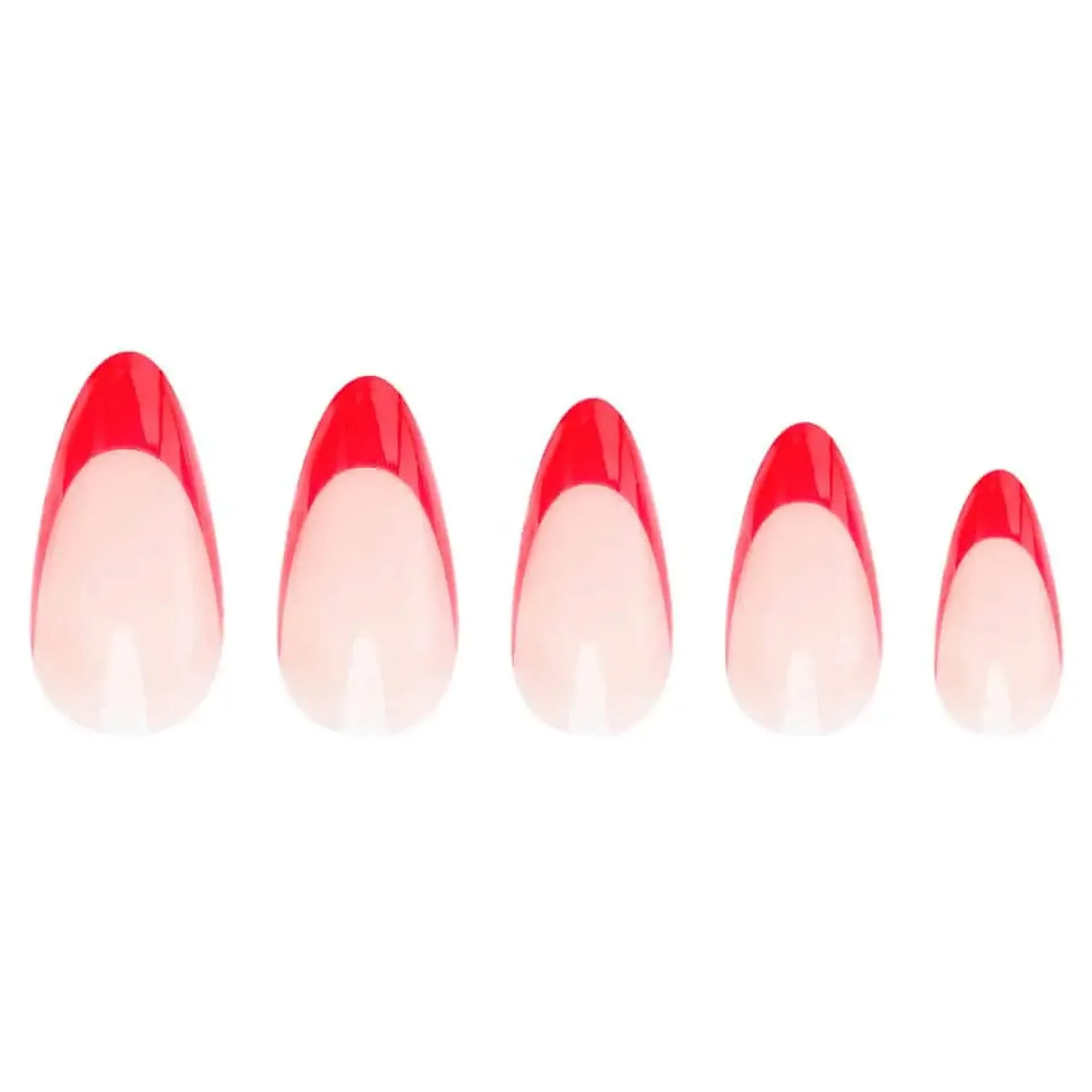 Almond Red French Nails