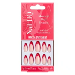 Almond Red French Nails