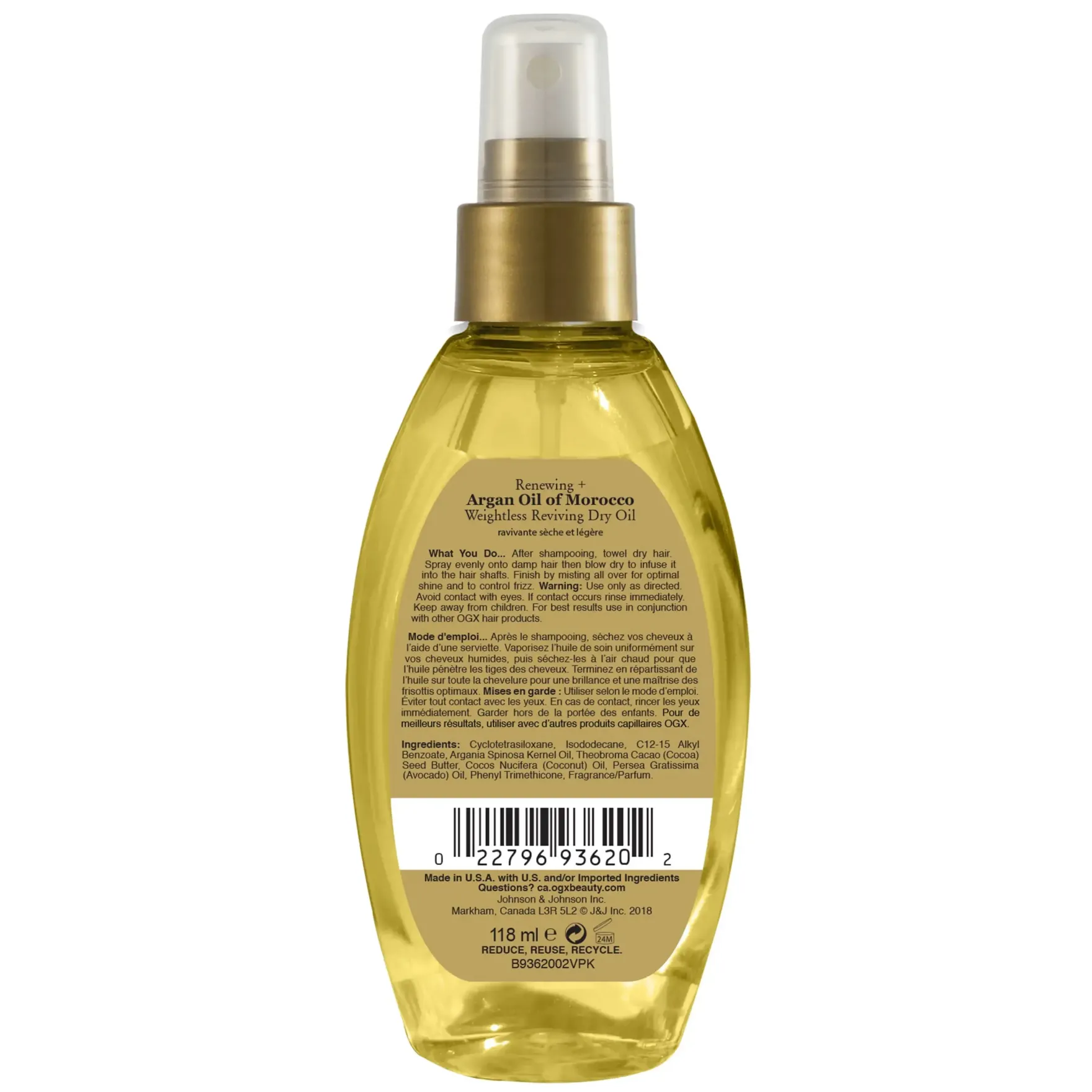 Beauty Argan Oil Of Morocco Weightless Dry Out Spray