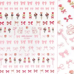 Bejeweled Nail Art Sticker Coquette Roses