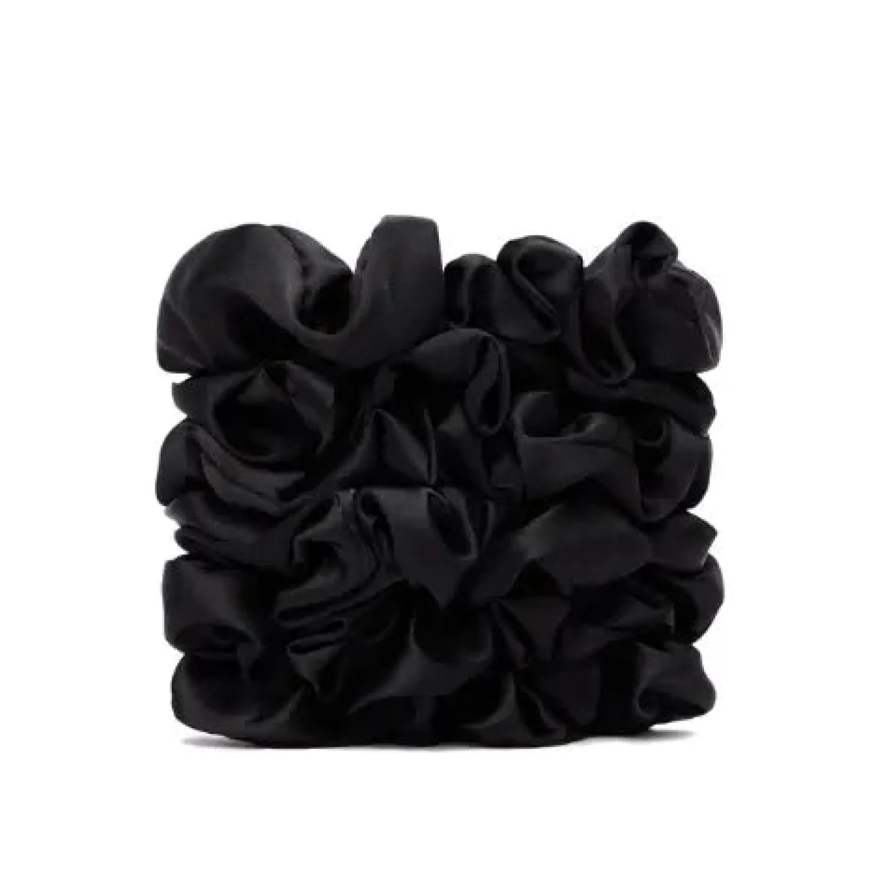 Big Satin Scrunchies Black 6 Pieces