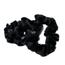 Big Satin Scrunchies Black 6 Pieces