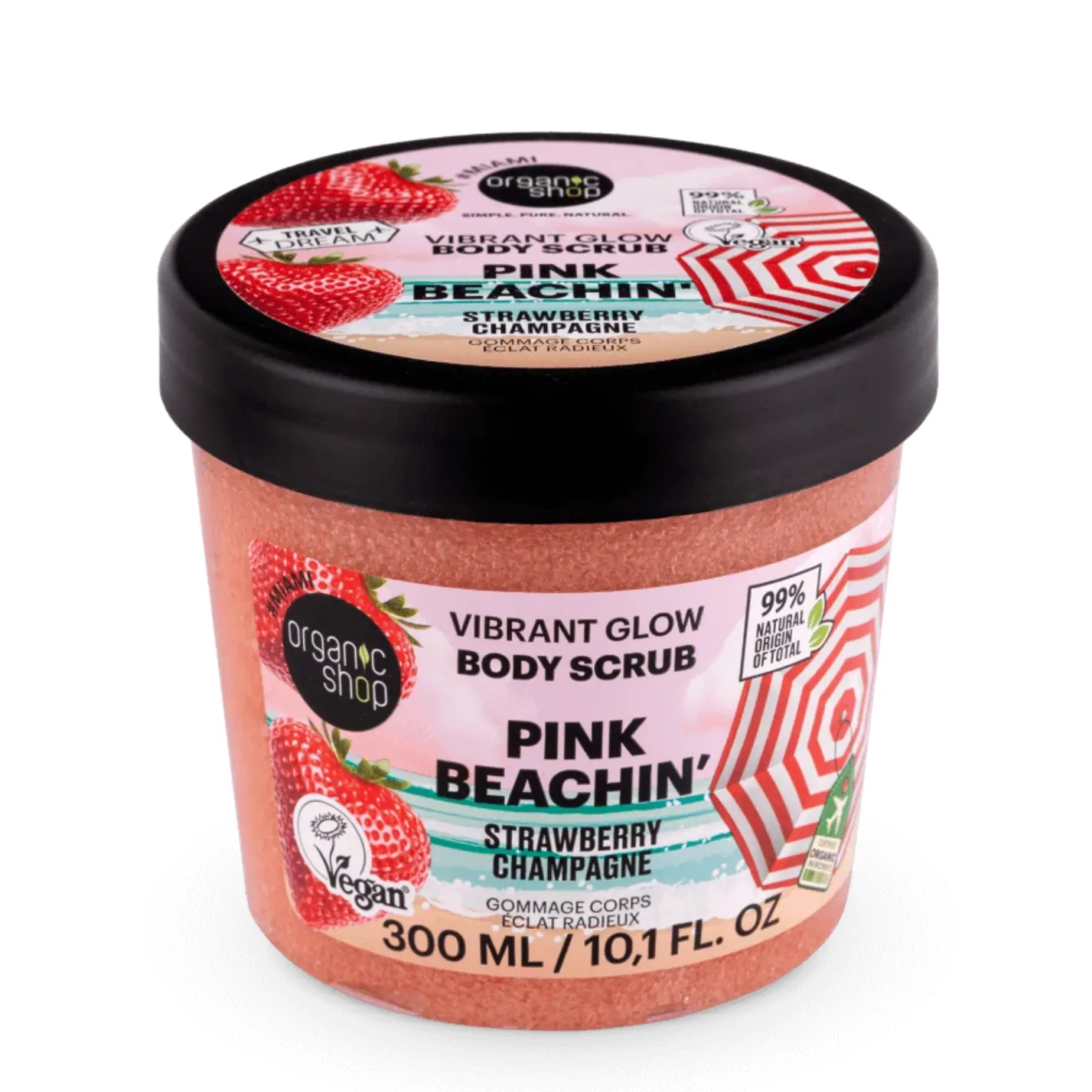 Body Scrub Pink Beachin Vibrant Glow Strawberry Champagne
