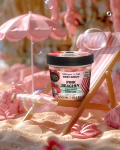 Body Scrub Pink Beachin Vibrant Glow Strawberry Champagne