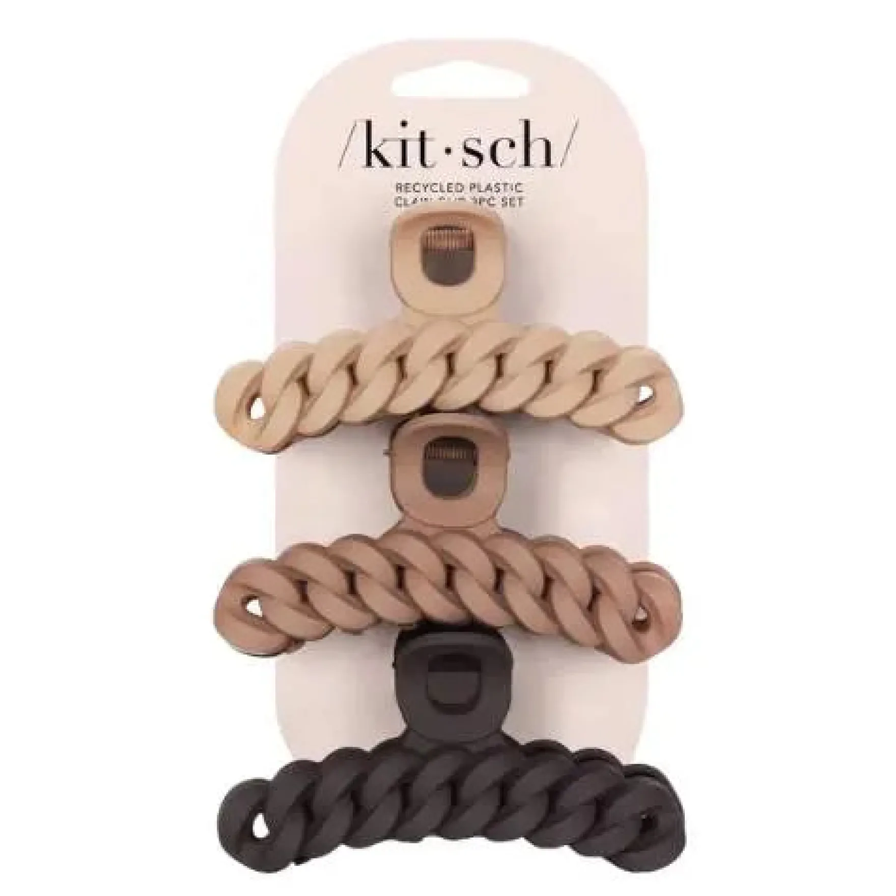 Chain Claw Clips 3pc Set Neutrals