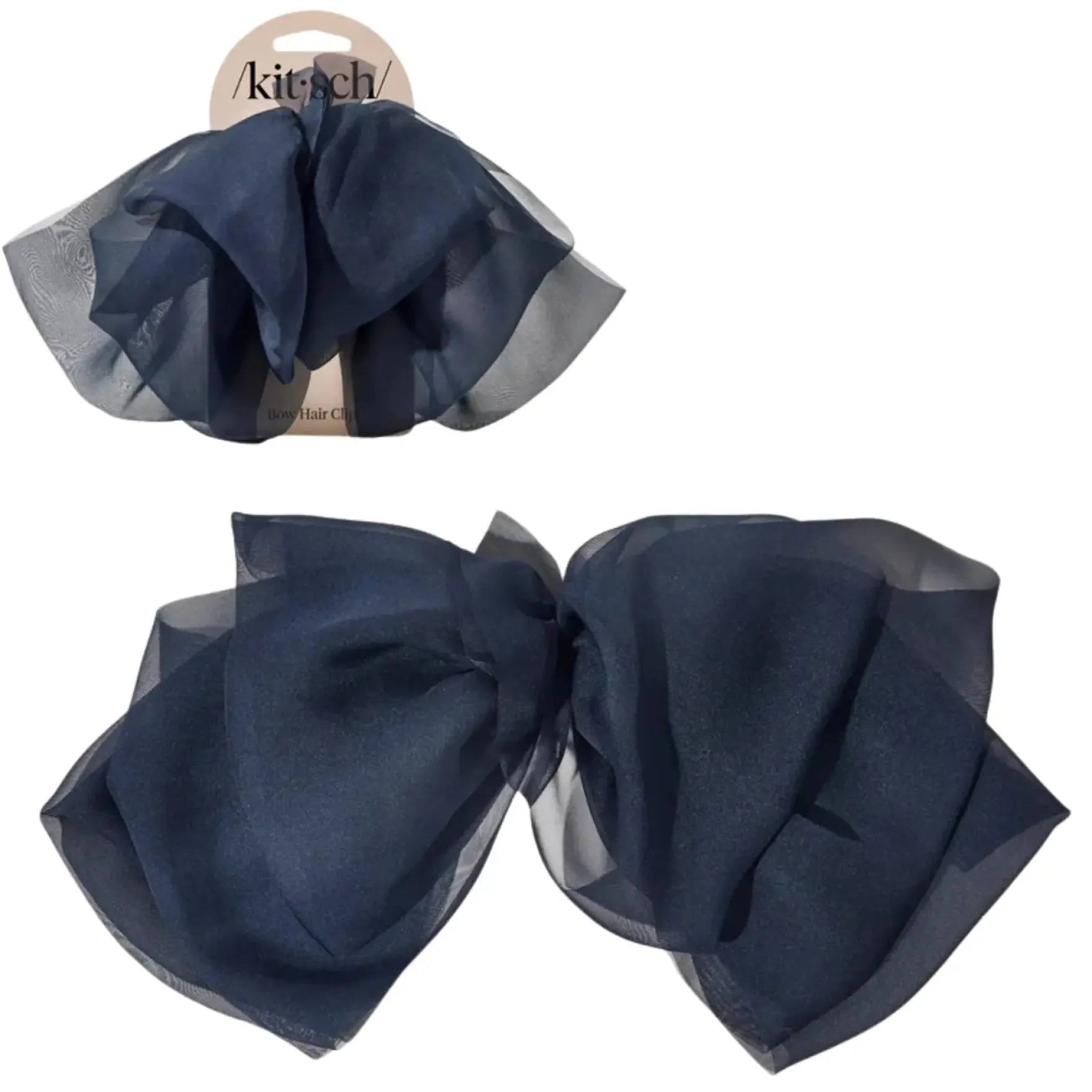 Chiffon Bow Hair Clip Blue Orchid