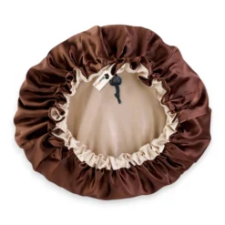 Chocolate Brown Satin Hair Bonnet Reversable