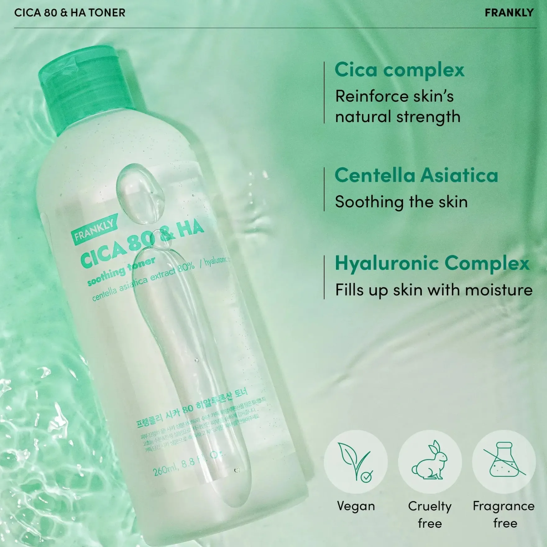 Cica 80% & Hyaluronic Acid Toner
