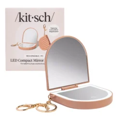 Compact Mirror Keychain Terracotta