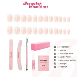 Complete Press On French Nails Set Ombre Soft Pink