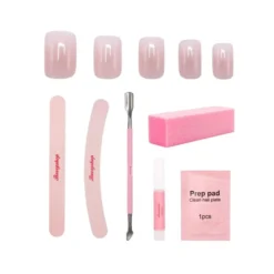 Complete Press On French Nails Set Ombre Soft Pink