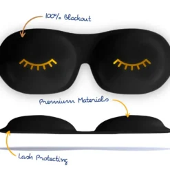 Contoured 3D Blackout Sleep Mask Wink Black