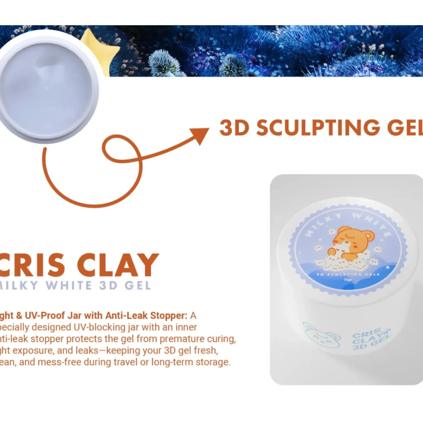 Cris Clay Korean Milky White 3D Gel