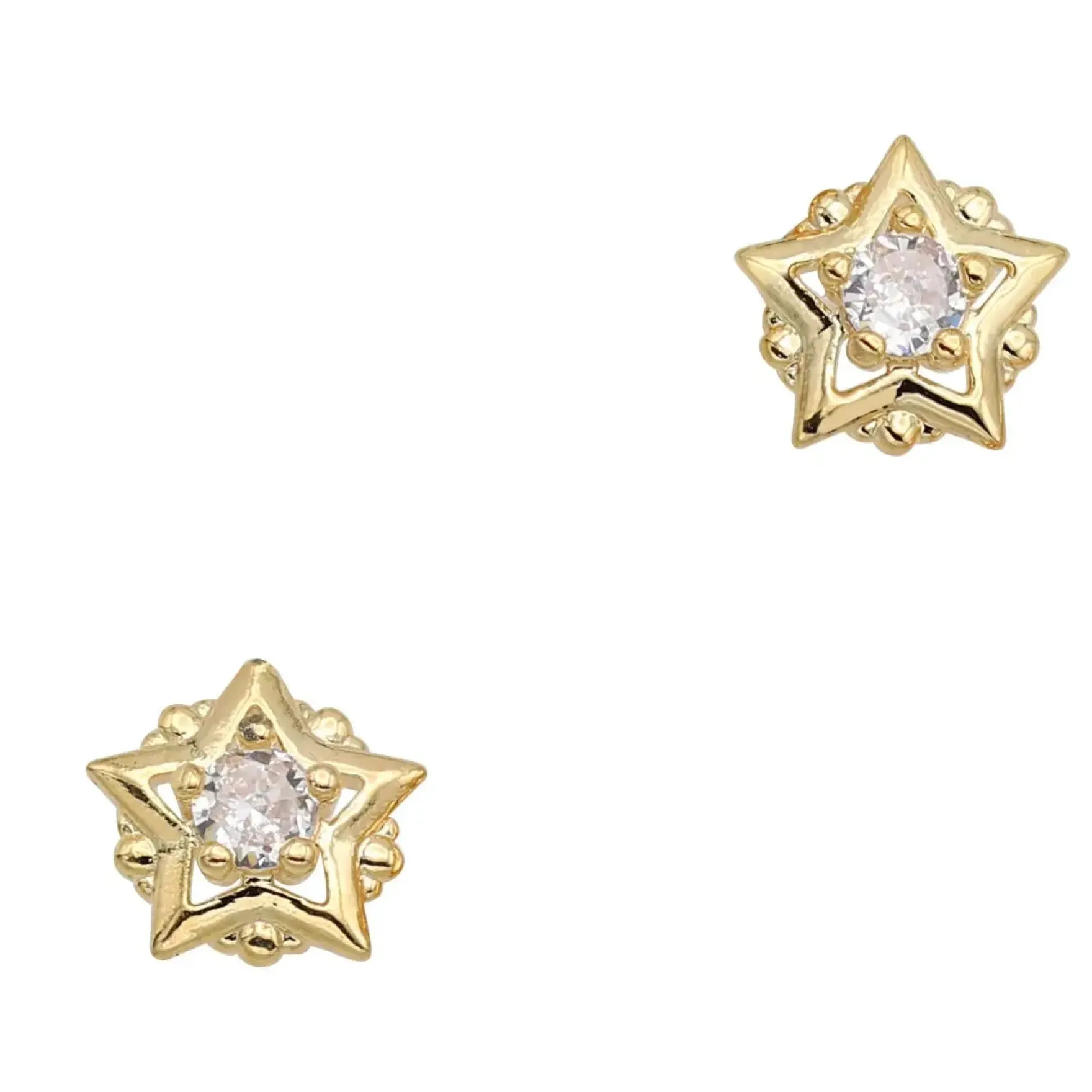 Crystal Star Zircon Charm Gold
