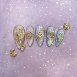 Crystal Star Zircon Charm Gold