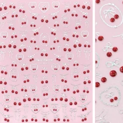 3D Embossed Nail Art Sticker Cherry Crush