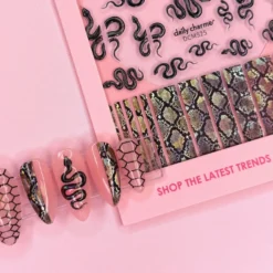 3D Embossed Nail Art Sticker Holo Sunbeam Snake