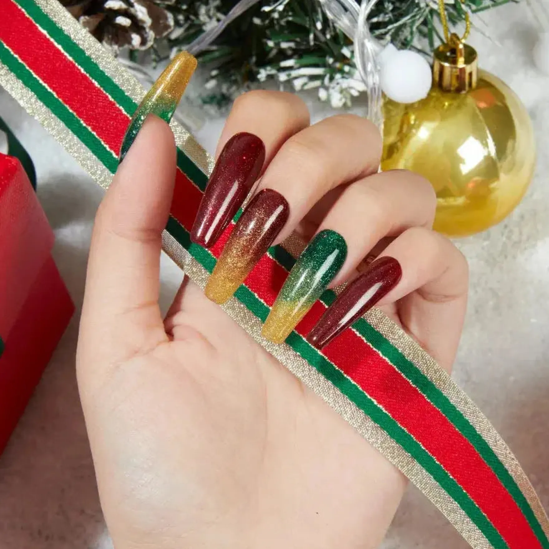 Dipping Powder Kiss Under Mistletoe