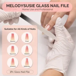 Double Sided 360 Grit Glass Nail File Set 4Pcs