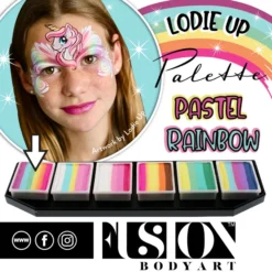 Face Painting Lodie Up Cute Pastel Rainbow Palette