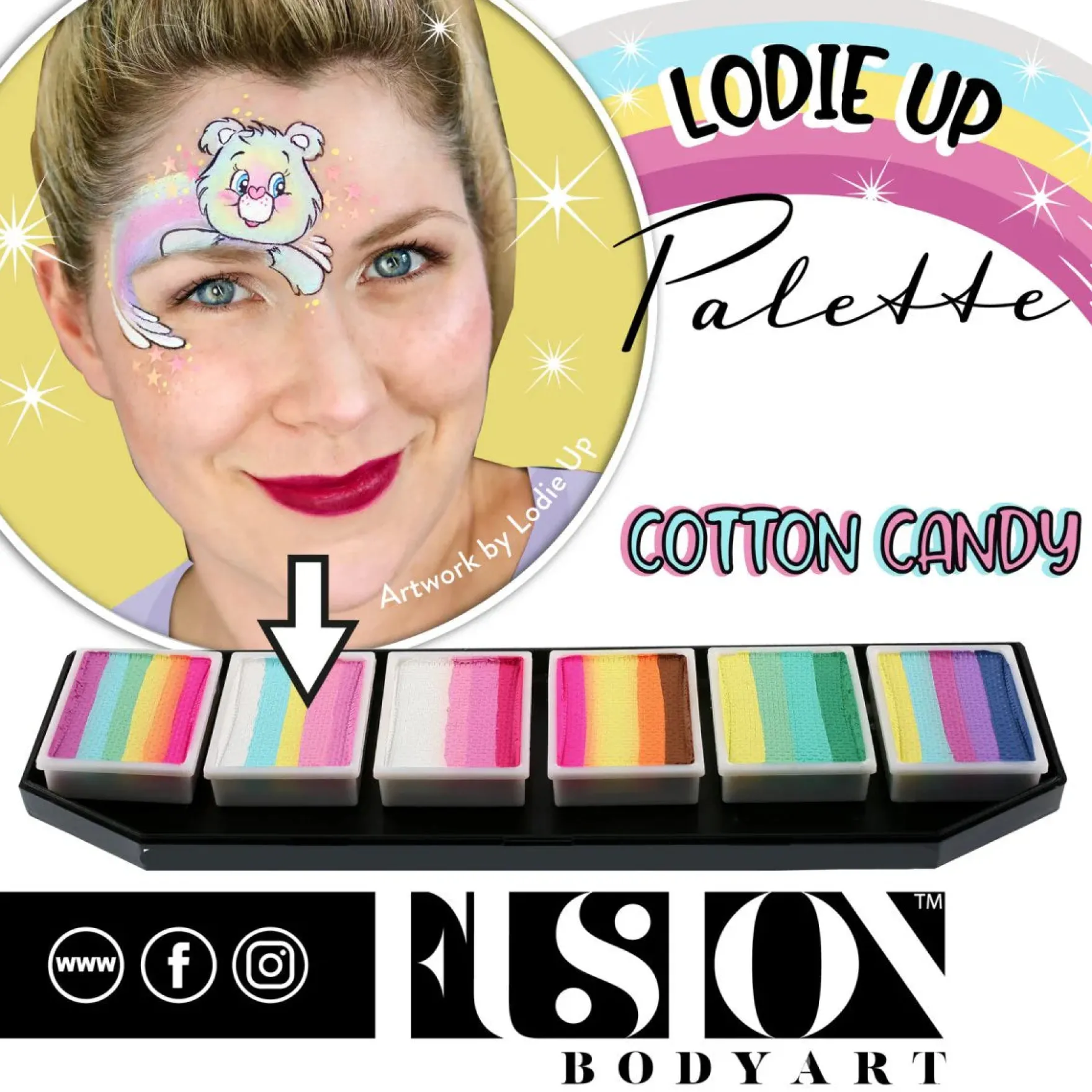 Face Painting Lodie Up Cute Pastel Rainbow Palette