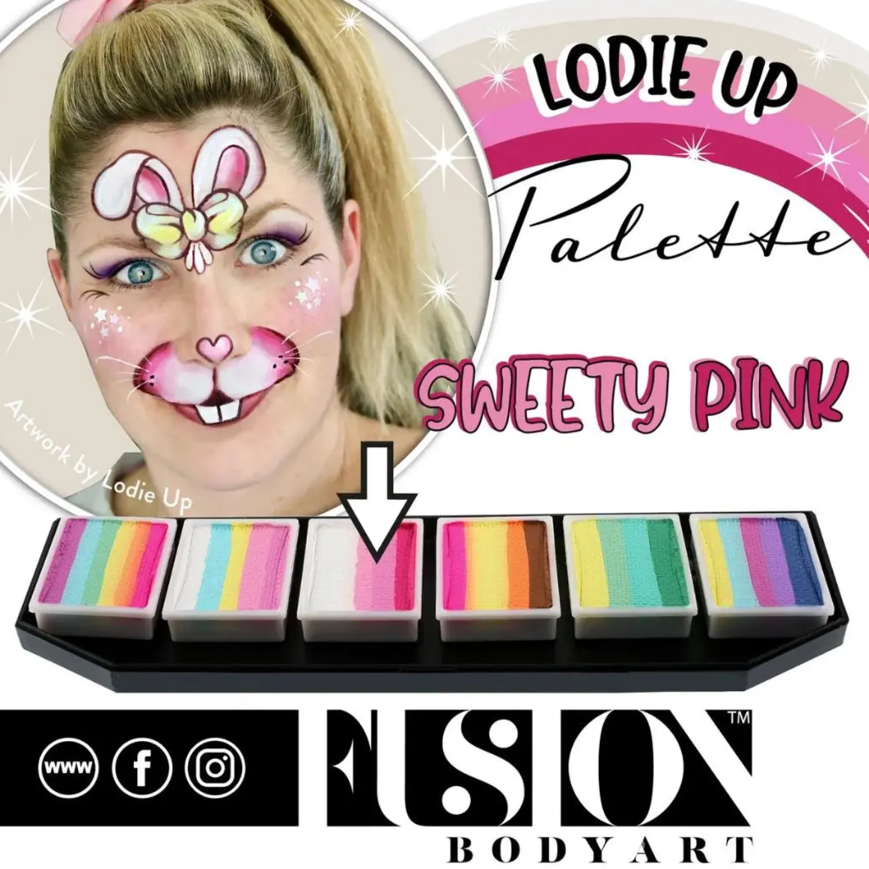 Face Painting Lodie Up Cute Pastel Rainbow Palette
