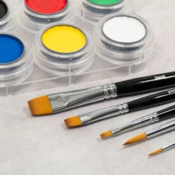 Face Paint Brush Set Round Flat