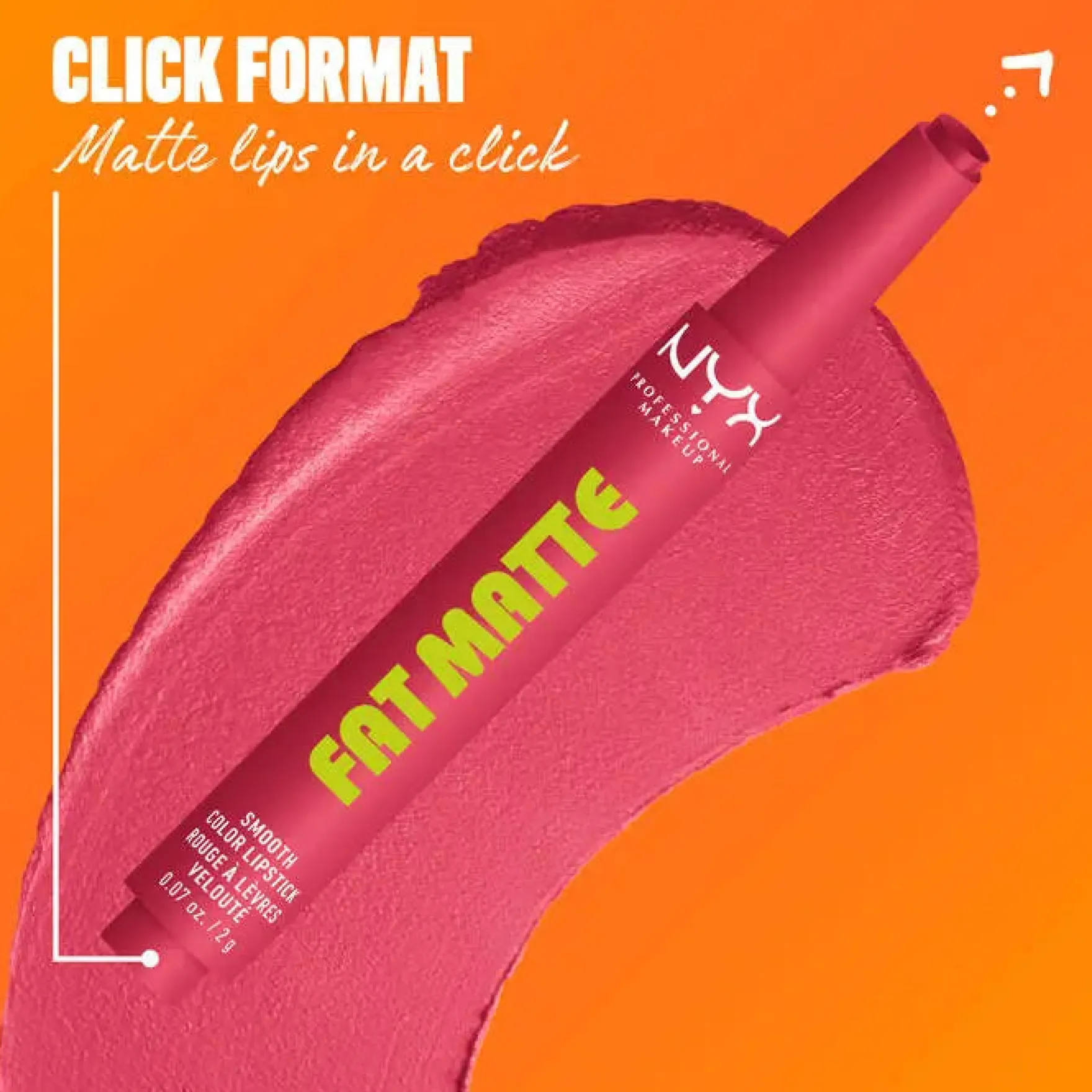 Fat Matte Smooth Color Lipstick Pink Puff