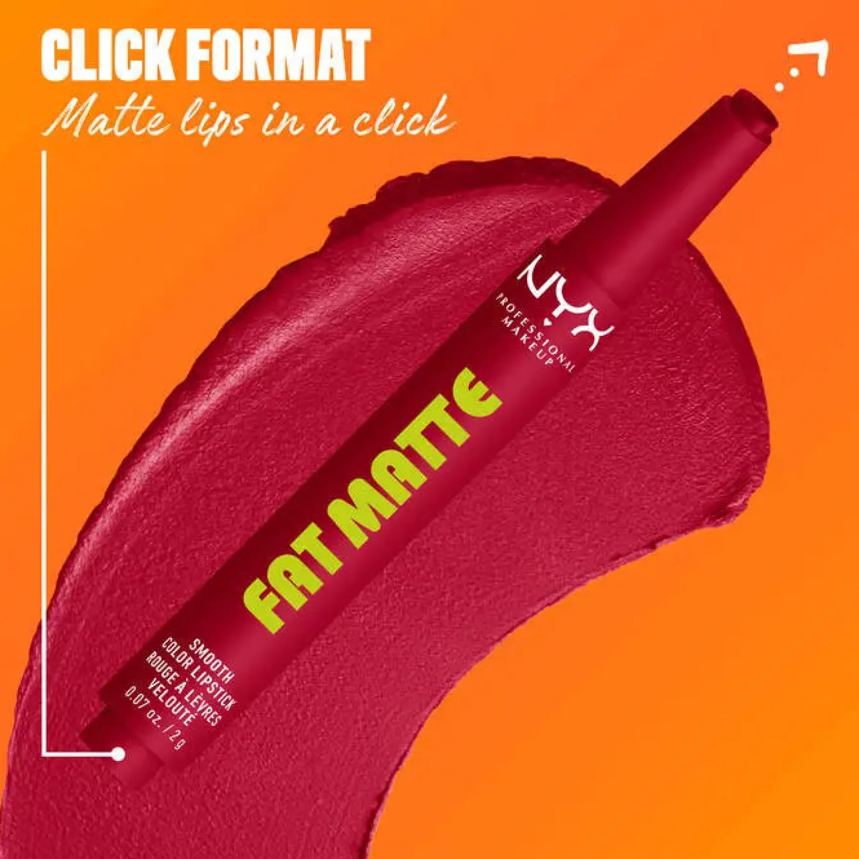 Fat Matte Smooth Color Lipstick Scarlet Snuggles
