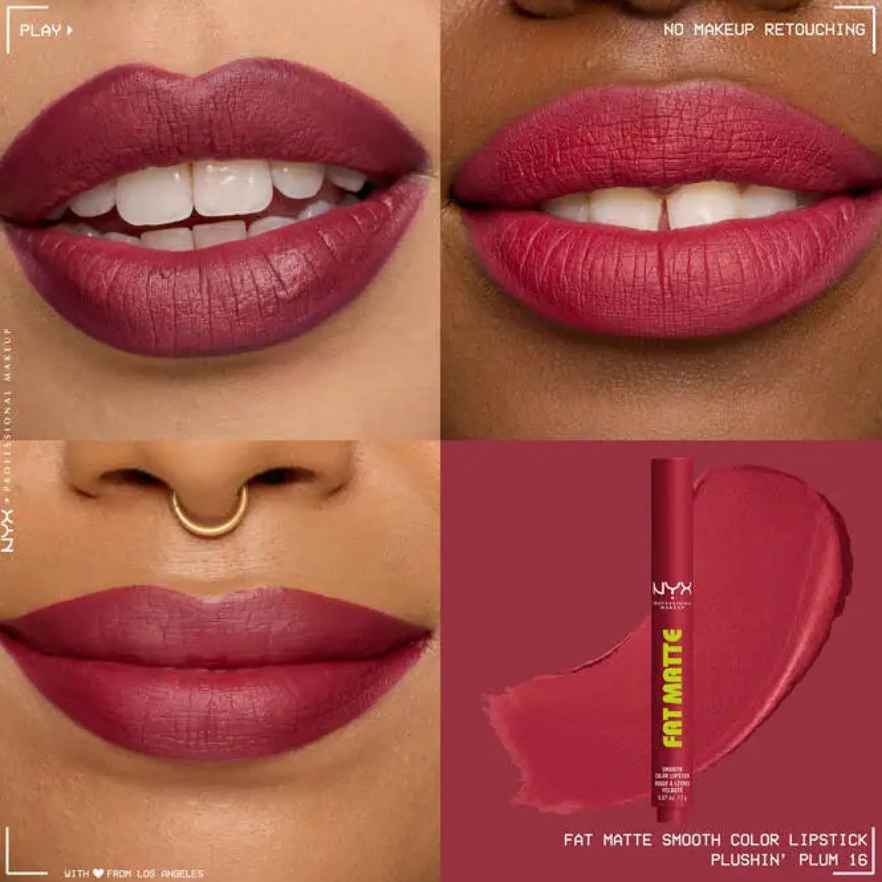 Fat Matte Smooth Color Lipstick Plushin Plum
