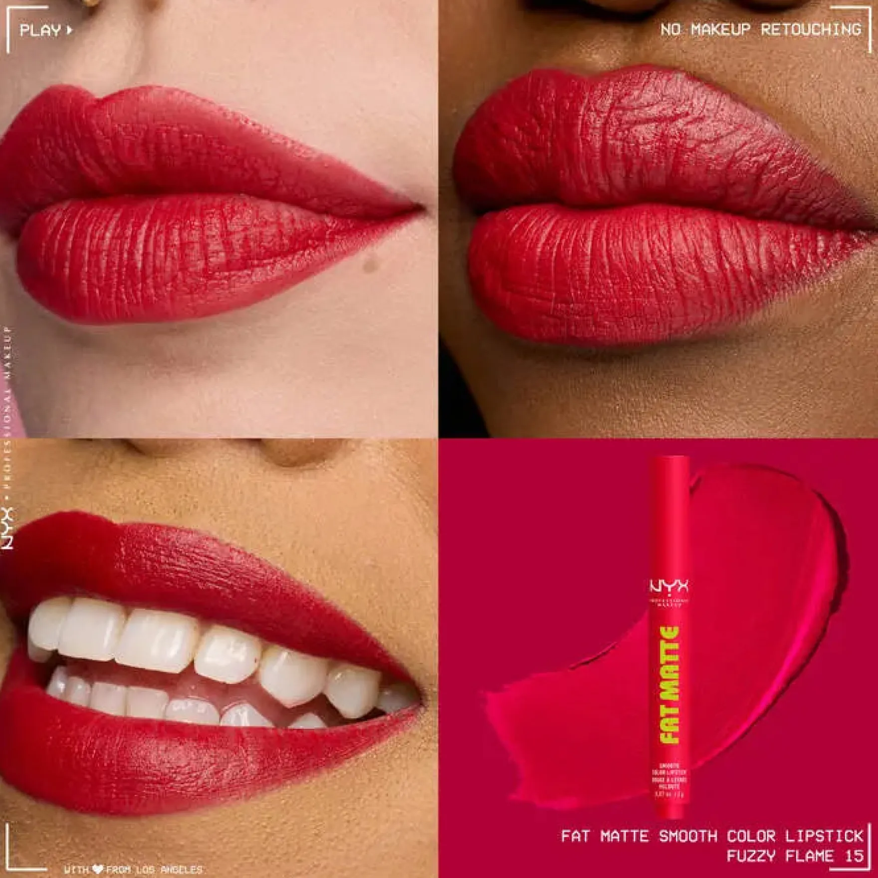 Fat Matte Smooth Color Lipstick Fuzzy Flame
