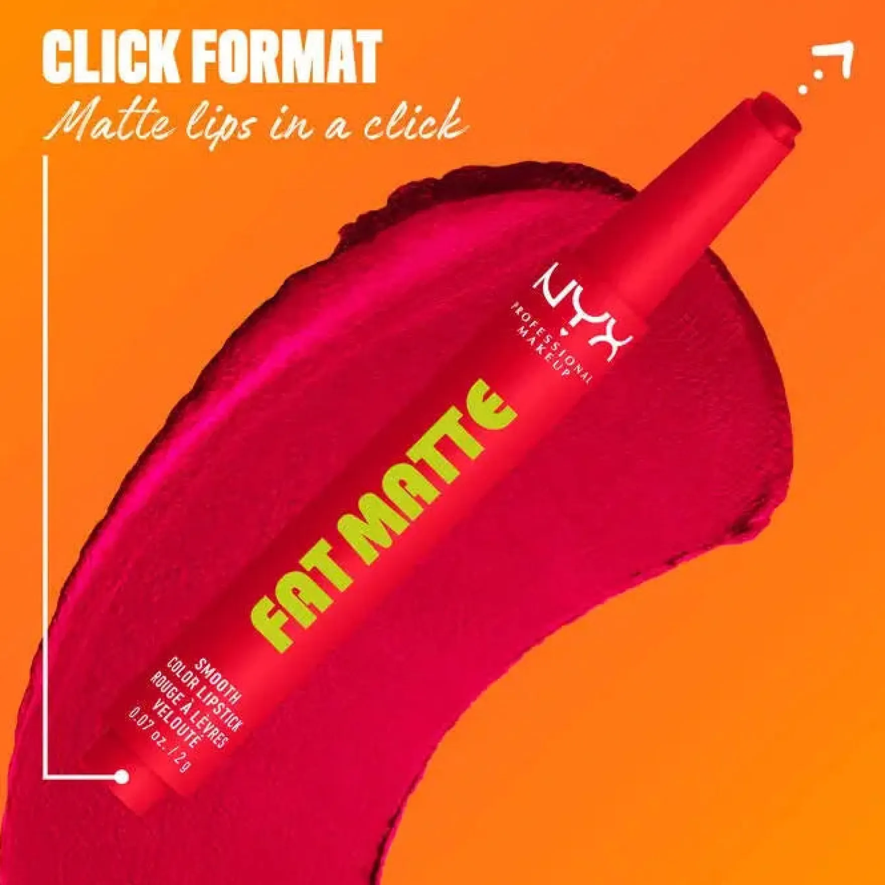 Fat Matte Smooth Color Lipstick Fuzzy Flame