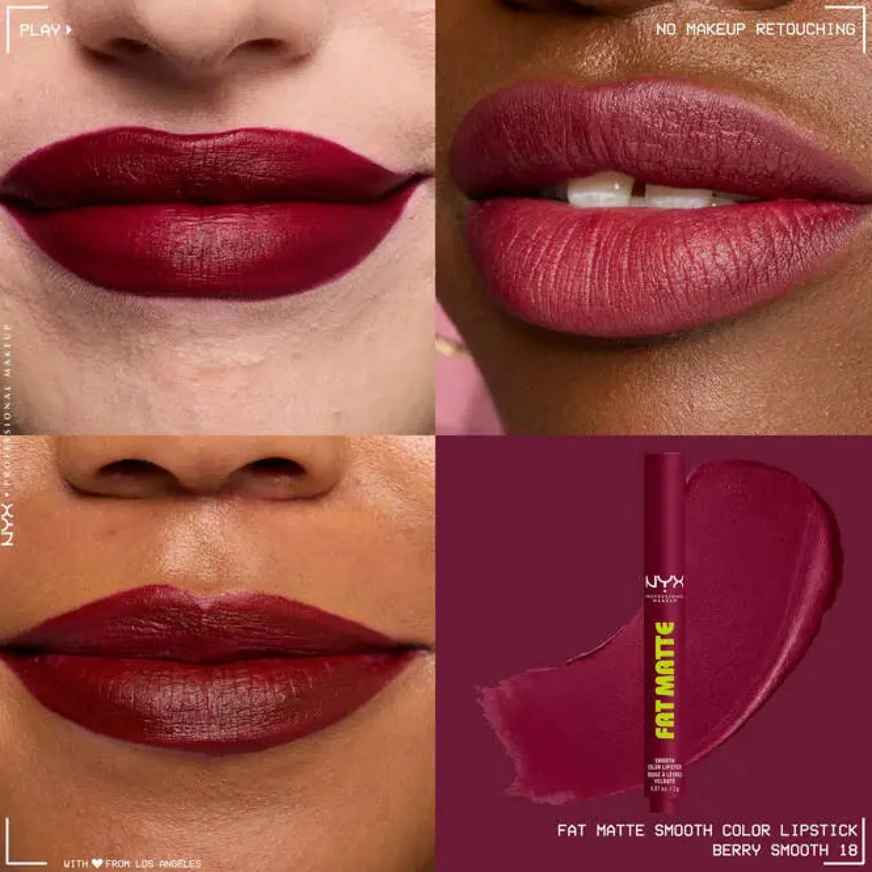 Fat Matte Smooth Color Lipstick Berry Smooth